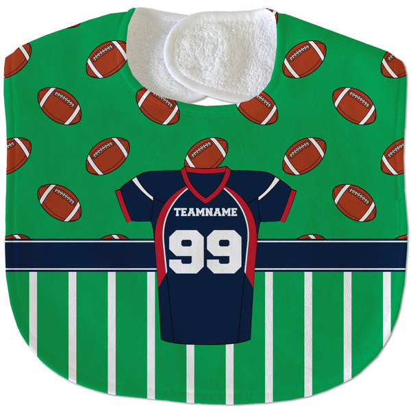 Custom Football Jersey Velour Baby Bib w/ Name and Number