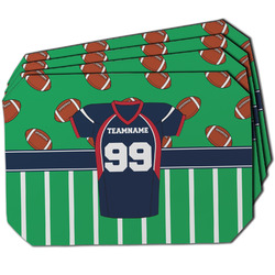 Football Jersey Dining Table Mat - Octagon w/ Name and Number
