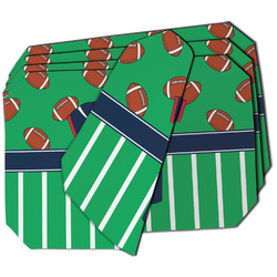 Football Jersey Dining Table Mat - Octagon - Set of 4 (Double-SIded) w/ Name and Number