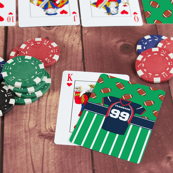Football Jersey On Table with Poker Chips