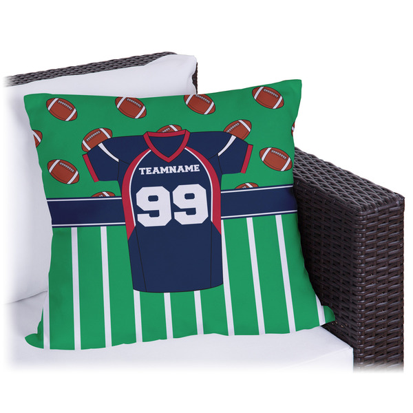 Custom Football Jersey Outdoor Pillow - 16" (Personalized)