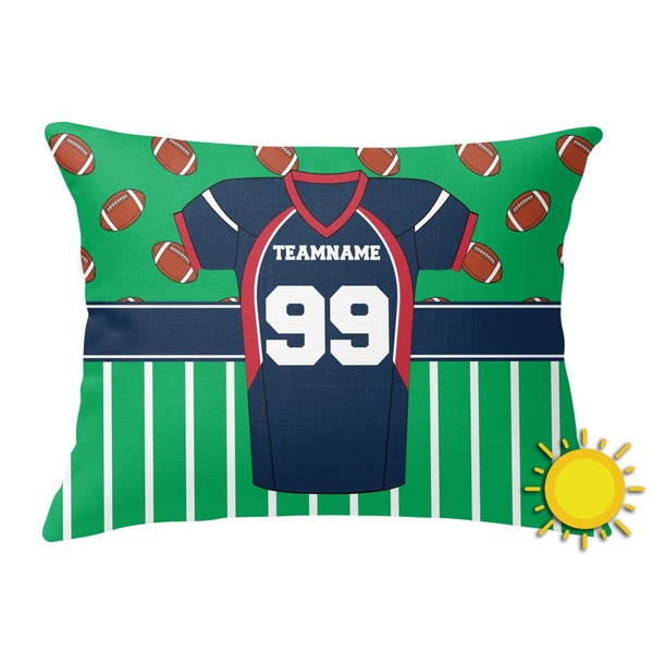 Custom Football Jersey Outdoor Throw Pillow (Rectangular) (Personalized)