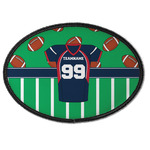 Football Jersey Iron On Oval Patch w/ Name and Number
