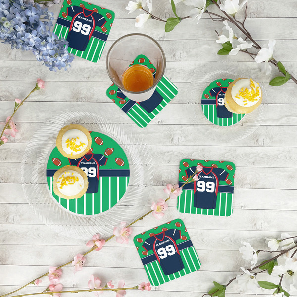 Football Jersey Paper Coasters - In Context