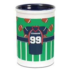 Football Jersey Ceramic Pencil Holders - Blue