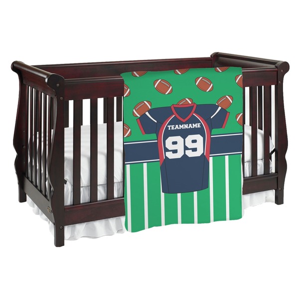 Custom Football Jersey Baby Blanket (Double Sided) (Personalized)