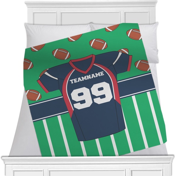 Custom Football Jersey Minky Blanket - 40"x30" - Double Sided (Personalized)