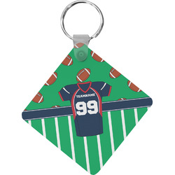 Football Jersey Diamond Plastic Keychain w/ Name and Number