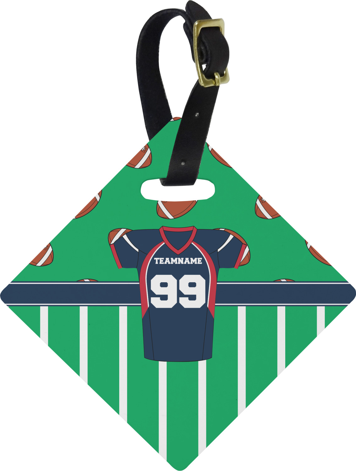 Football Jersey Diamond Luggage Tag (Personalized) YouCustomizeIt