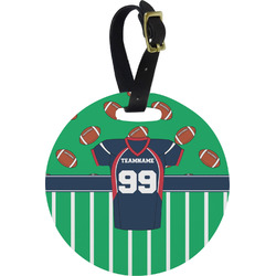Football Jersey Plastic Luggage Tag - Round (Personalized)