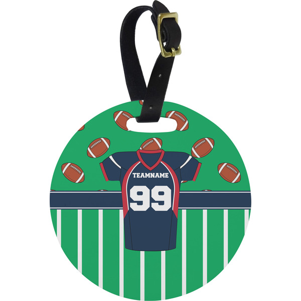Custom Football Jersey Plastic Luggage Tag - Round (Personalized)