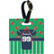 Football Jersey Plastic Luggage Tag - Square w/ Name and Number