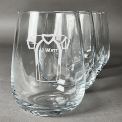 Football Jersey Stemless Wine Glasses (Set of 4) (Personalized)