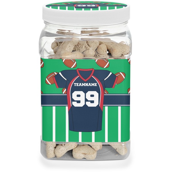 Custom Football Jersey Dog Treat Jar (Personalized)