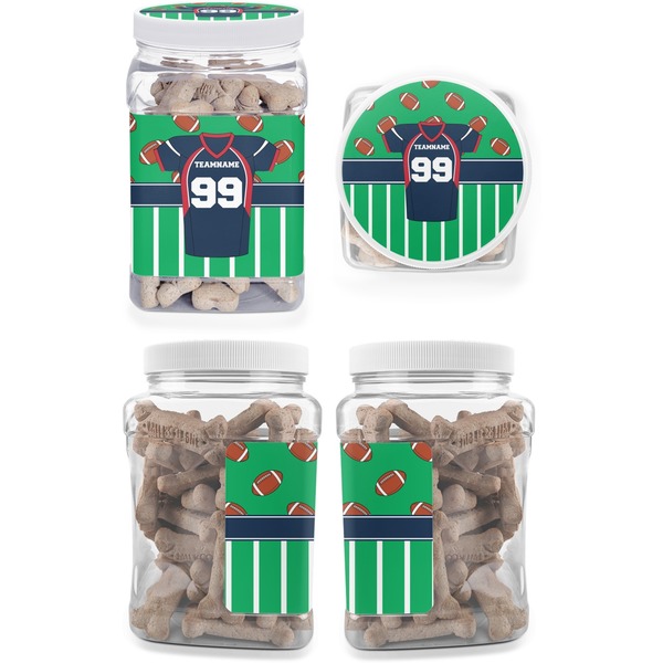 Football Jersey Pet Treat Jar - Multiple Angles