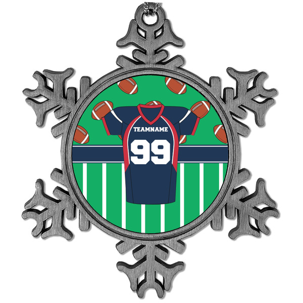 Custom Football Jersey Vintage Snowflake Ornament (Personalized)