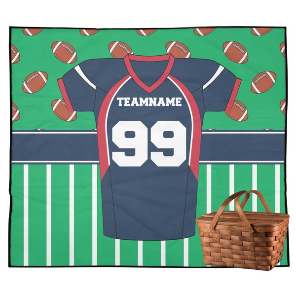 Custom Football Jersey Outdoor Picnic Blanket (Personalized)