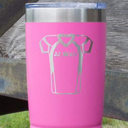 Football Jersey 20 oz Stainless Steel Tumbler - Pink - Single Sided (Personalized)