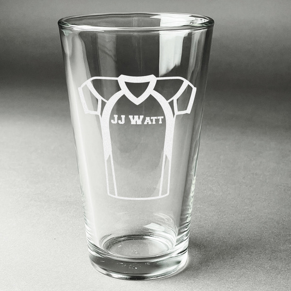 Custom Football Jersey Pint Glass - Engraved (Personalized)