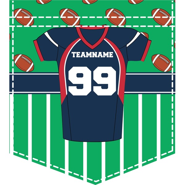Custom Football Jersey Iron On Faux Pocket (Personalized)