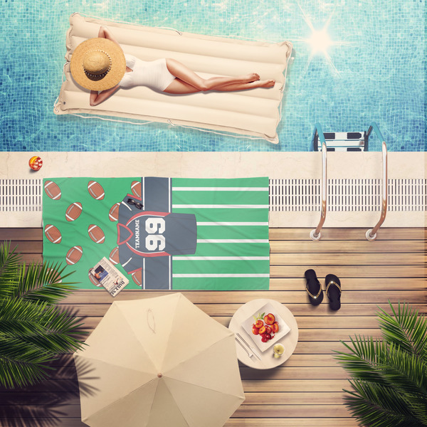 Football Jersey Pool Towel Lifestyle
