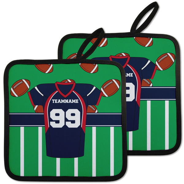 Custom Football Jersey Pot Holders - Set of 2 w/ Name and Number