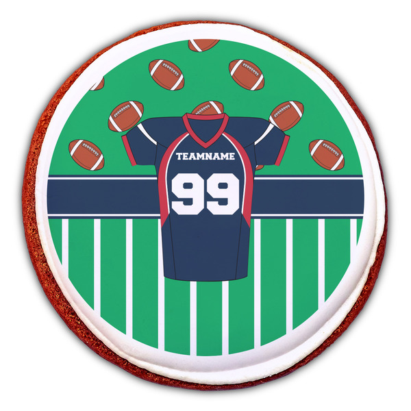 Football Jersey Printed Icing Circle - Large - On Cookie