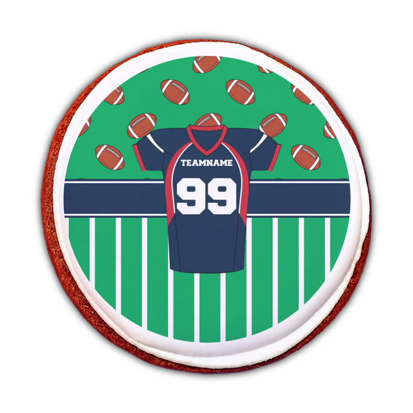 Football Jersey Printed Icing Circle - Medium - On Cookie