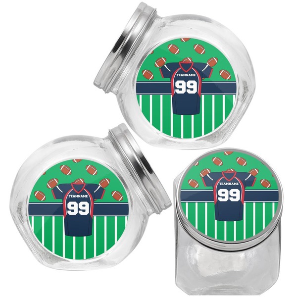 Football Jersey Puppy Treat Jar - Top Left Right