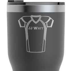 Football Jersey RTIC Tumbler - Black - Engraved Front & Back (Personalized)