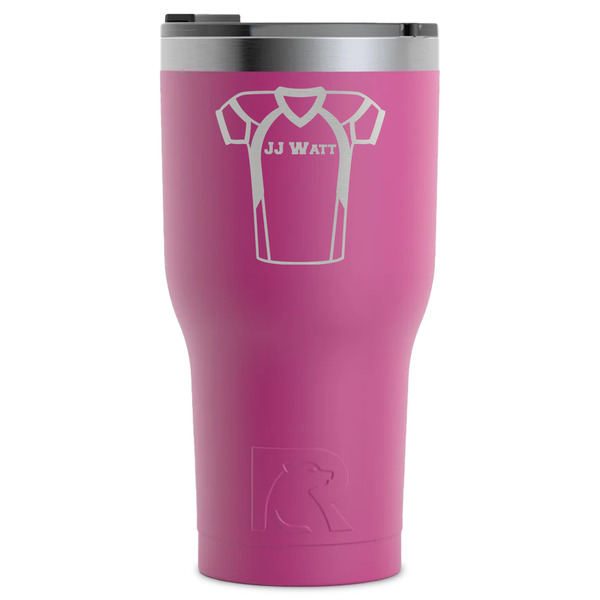 Custom Football Jersey RTIC Tumbler - Magenta - Laser Engraved - Single-Sided (Personalized)