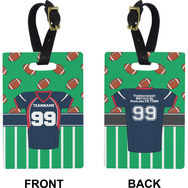 Football Jersey Rectangle Luggage Tag (Front + Back)