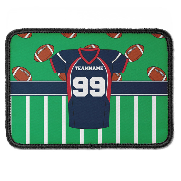 Custom Football Jersey Iron On Rectangle Patch w/ Name and Number