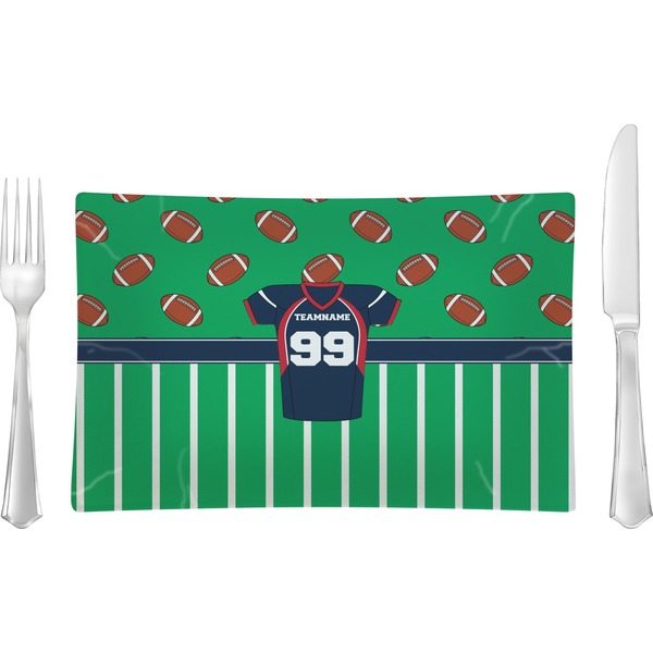 Custom Football Jersey Rectangular Glass Lunch / Dinner Plate - Single or Set (Personalized)