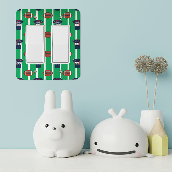 Football Jersey Rocker Light Switch Covers - Double - IN CONTEXT