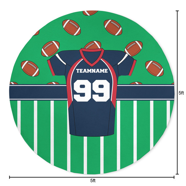 Football Jersey Round Area Rug - Size