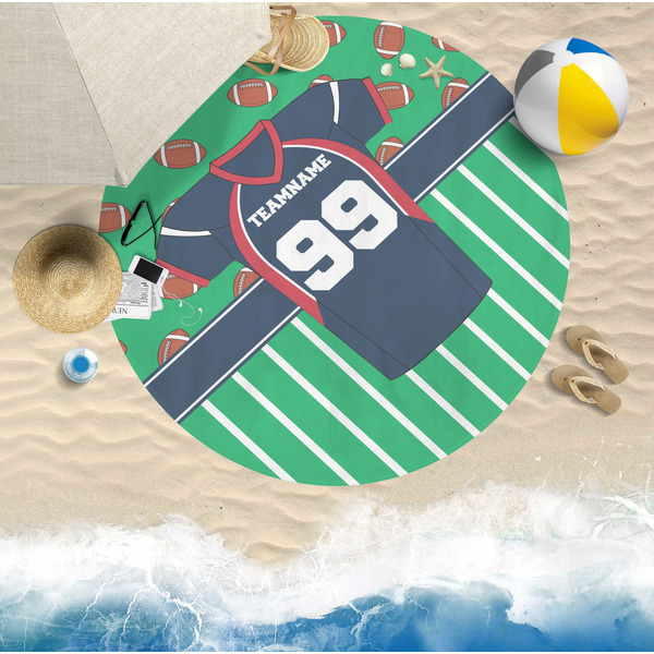 Football Jersey Round Beach Towel Lifestyle