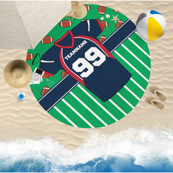 Football Jersey Round Beach Towel Lifestyle