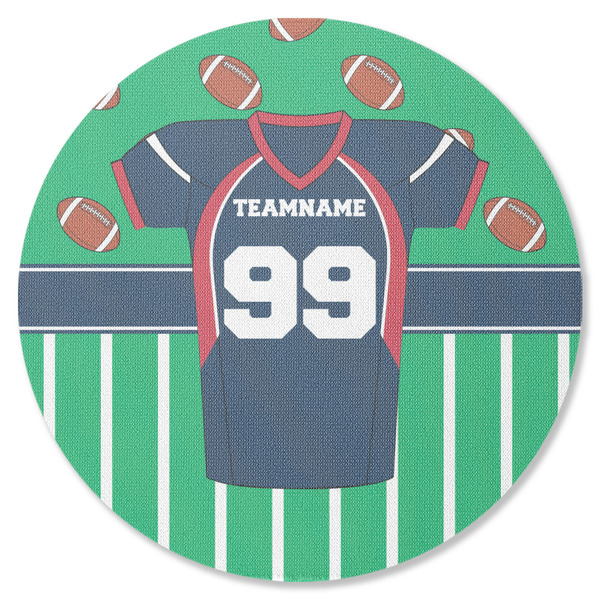 Custom Football Jersey Round Rubber Backed Coaster (Personalized)