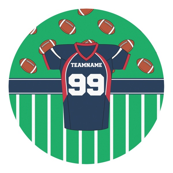 Custom Football Jersey Round Decal - Large (Personalized)