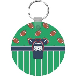 Football Jersey Round Plastic Keychain (Personalized)