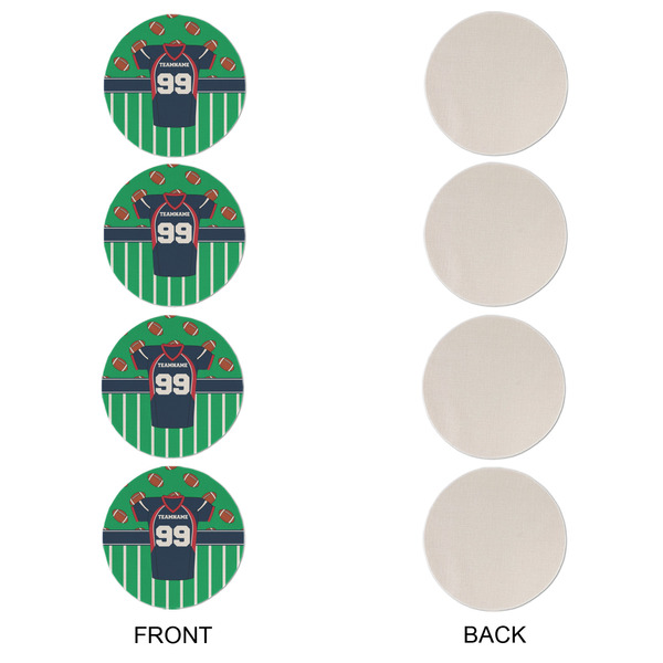 Football Jersey Round Linen Placemats - APPROVAL Set of 4 (single sided)