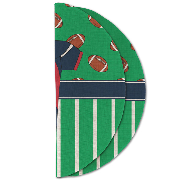 Football Jersey Round Linen Placemats - HALF FOLDED (double sided)