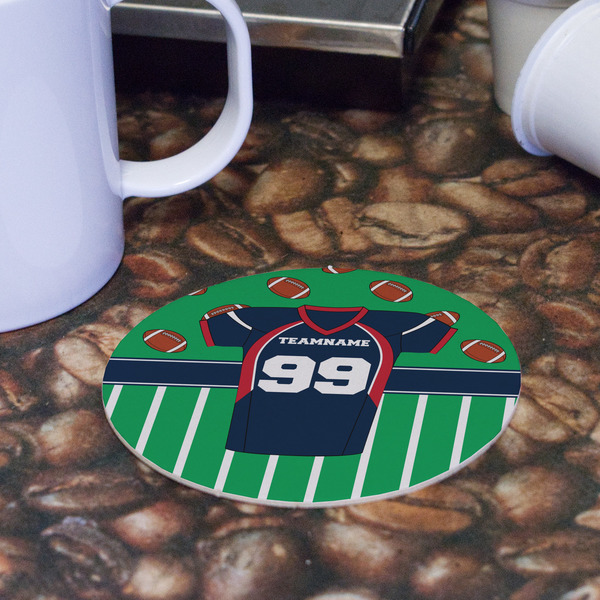 Football Jersey Round Paper Coaster - Front