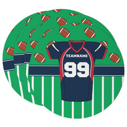 Football Jersey Round Paper Coasters w/ Name and Number