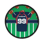 Football Jersey Iron On Round Patch w/ Name and Number