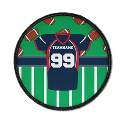 Football Jersey Iron On Round Patch w/ Name and Number