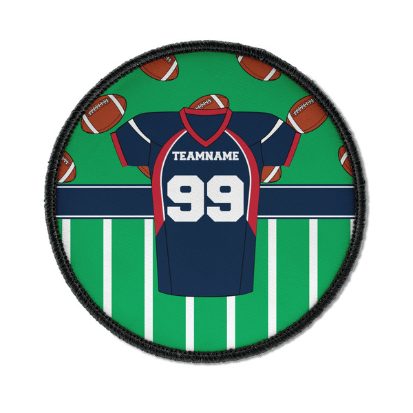 Custom Football Jersey Iron On Round Patch w/ Name and Number