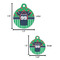 Football Jersey Round Pet ID Tag - Large - Comparison Scale