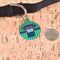 Football Jersey Round Pet ID Tag - Large - In Context